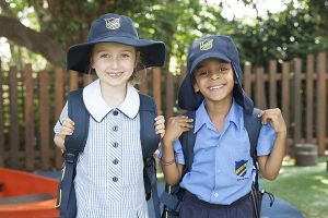McAuley Catholic Primary School Rose Bay - students with backpacks